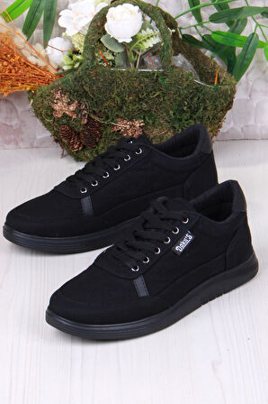 Fort Dakırs 2038 Siyah Hafif Rahat Keten Sneaker Erkek Ayakkabı