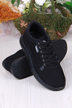 Fort Dakırs 2038 Siyah Hafif Rahat Keten Sneaker Erkek Ayakkabı