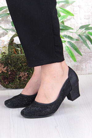 Fort 86005 Nur Dantel Taş Detaylı Alçak Topuklu Kadın Ayakkabı