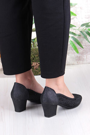 Fort 86005 Nur Dantel Taş Detaylı Alçak Topuklu Kadın Ayakkabı