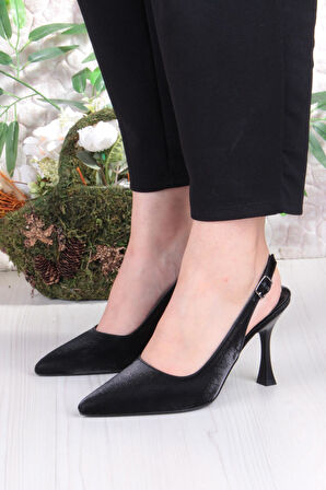 Fort 086-5030 Fls Önü Kapalı Baskılı Arkası Açık Topuklu Ayakkabı