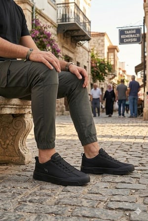 Fort Noka Champ Rahat Memory Foam İç Taban Keten Sneaker Erkek Ayakkabı
