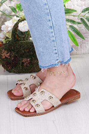 Fort 014-25 Fls Toka Detaylı Tatil Terliği Günlük Terlik Kadın Terlik