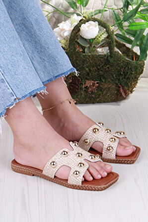 Fort 014-25 Fls Toka Detaylı Tatil Terliği Günlük Terlik Kadın Terlik