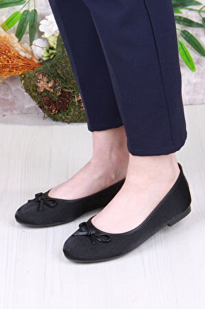 Fort 01-631 Soft Fiyonk Detaylı Şık Ev İş Ofis Rahat Günlük Ayakkabı Kadın Babet