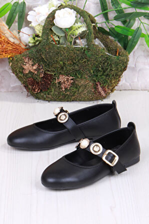 Fort 01-633 Soft Toka Detaylı Şık Ev İş Ofis Rahat Günlük Ayakkabı Kadın Babet