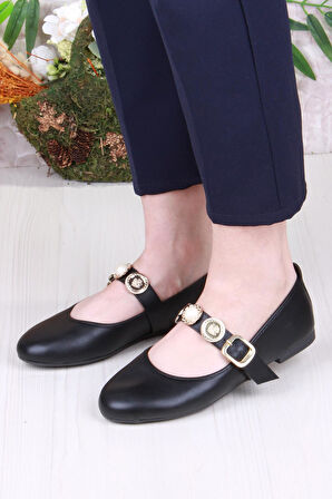 Fort 01-633 Soft Toka Detaylı Şık Ev İş Ofis Rahat Günlük Ayakkabı Kadın Babet