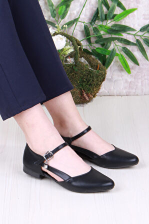 Fort 01-634 Soft Toka Detaylı Şık Ev İş Ofis Rahat Günlük Ayakkabı Kadın Babet