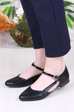 Fort 01-634 Soft Toka Detaylı Şık Ev İş Ofis Rahat Günlük Ayakkabı Kadın Babet