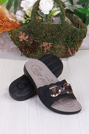 Fort 5229 Siyah Rahat Esnek Anatomik Kadın Terlik