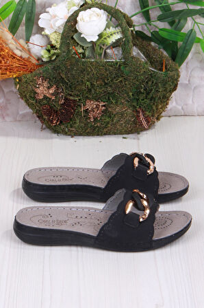 Fort 5229 Siyah Rahat Esnek Anatomik Kadın Terlik