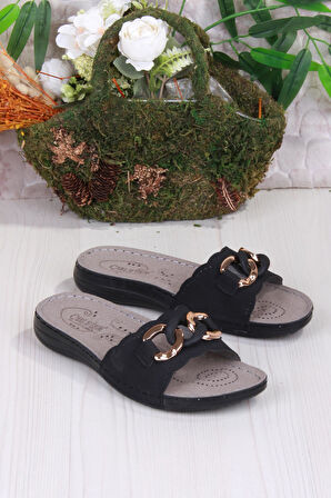 Fort 5229 Siyah Rahat Esnek Anatomik Kadın Terlik