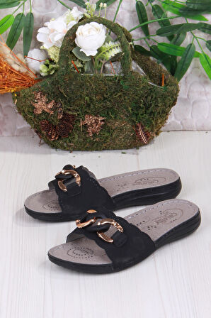 Fort 5229 Siyah Rahat Esnek Anatomik Kadın Terlik