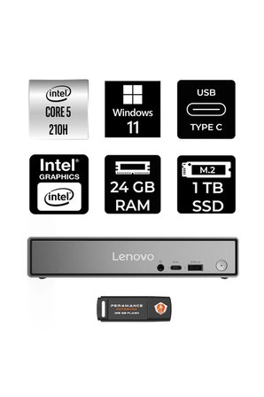 ThinkCentre Neo 50q Gen 5 Intel Core 5 210H 24GB 1TB SSD W11H Mini Masaüstü Bilgisayar