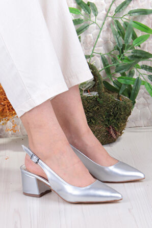 Fort 110-420 Fls Arkası Açık Kalın Topuk Klasik Kadın Ayakkabı