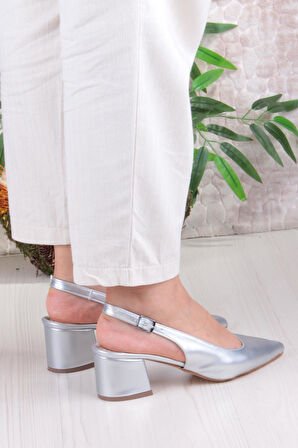 Fort 110-420 Fls Arkası Açık Kalın Topuk Klasik Kadın Ayakkabı