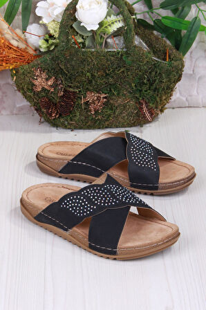 Fort 213625 Siyah Rahat Esnek Anatomik Kadın Terlik