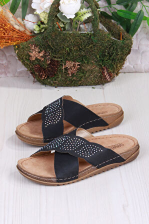 Fort 213625 Siyah Rahat Esnek Anatomik Kadın Terlik