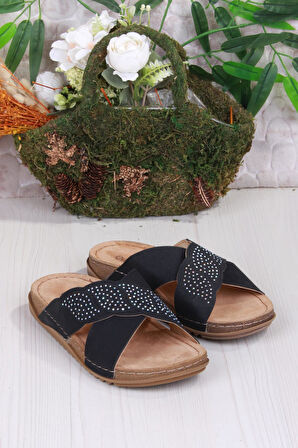 Fort 213625 Siyah Rahat Esnek Anatomik Kadın Terlik