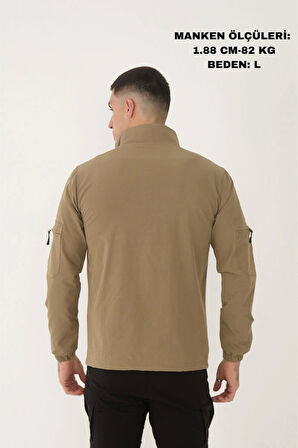 Outdoor Unisex Slim Fit Likralı Su İtici Çok Cepli Mevsimlik Taktik Spor Ceket