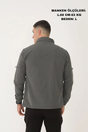 Outdoor Unisex Slim Fit Likralı Su İtici Çok Cepli Mevsimlik Taktik Spor Ceket