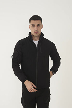 Outdoor Unisex Slim Fit Likralı Su İtici Çok Cepli Mevsimlik Taktik Spor Ceket