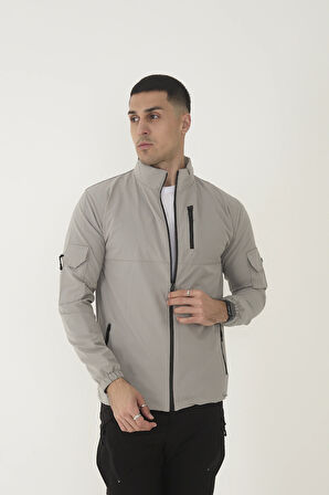 Outdoor Unisex Slim Fit Likralı Su İtici Çok Cepli Mevsimlik Taktik Spor Ceket