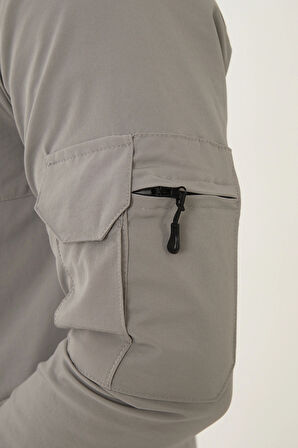 Outdoor Unisex Slim Fit Likralı Su İtici Çok Cepli Mevsimlik Taktik Spor Ceket
