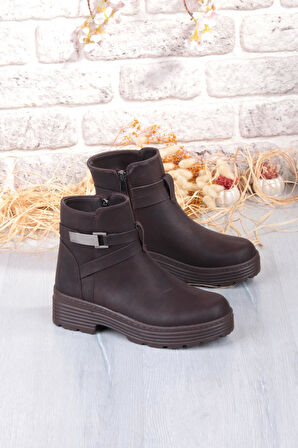Fort 1186 Rahat Sıcak Astar Kaymaz Taban Fermuarlı Kadın Bot