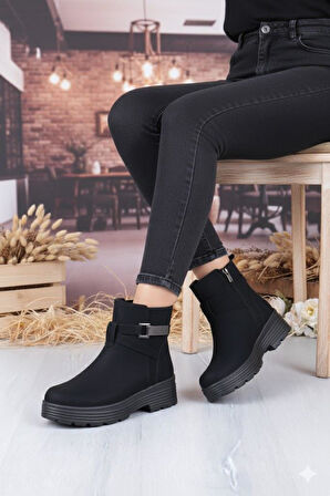 Fort 1186 Rahat Sıcak Astar Kaymaz Taban Fermuarlı Kadın Bot