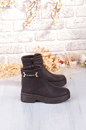 Fort 1187 Rahat Sıcak Astar Kaymaz Taban Fermuarlı Kadın Bot