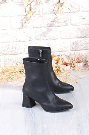 Fort 1193 Uraz Rahat 6 Cm Kalın Topuk Yüksekliği Sivri Burun Kadın Bot