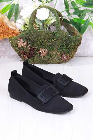 Fort 128-131 Fls Toka Detaylı Triko Kadın Babet