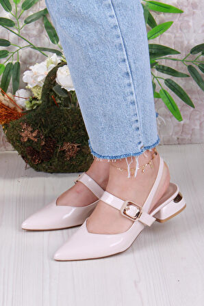 Fort 129-1210 Fls Rugan Alçak Topuk Arkası Açık Önü Kapalı Kadın Ayakkabı