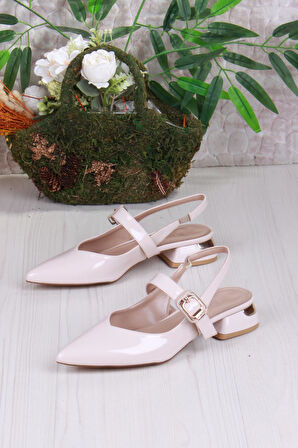 Fort 129-1210 Fls Rugan Alçak Topuk Arkası Açık Önü Kapalı Kadın Ayakkabı