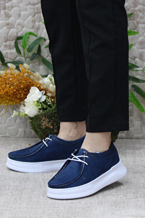 Fort Gnd 32600 Lacivert Süet Comfort Hafif Rahat Günlük Kadın Ayakkabı