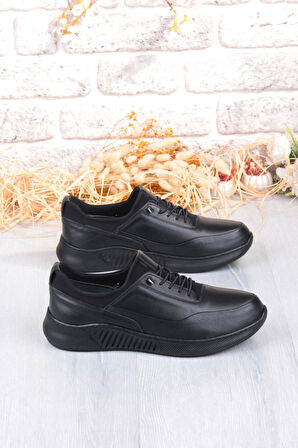 Mehmet Mete 32860 Face Rahat Lastik Bağcıklı Kauçuk Taban Hakiki Deri Erkek Ayakkabı