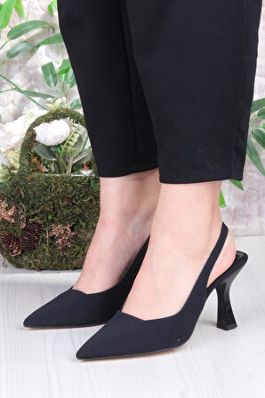 Fort 35809 Ceyn Saten Önü Kapalı Arkası Açık Topuklu Kadın Ayakkabı