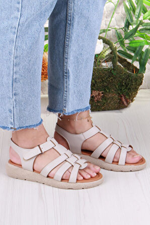 Fort 35904 Mavişim Rahat Esnek Çırt Bağlamalı Kadın Sandalet