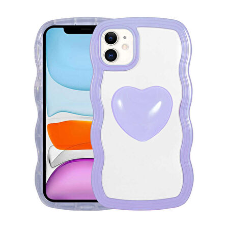 Apple iPhone 11 Kılıf Kalp Figürlü Pop Soketli Koruma Silikon
