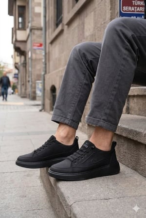 Fort Lukas Noka Rahat Hafif Lastik Bağcıklı Keten Sneaker Erkek Ayakkabı