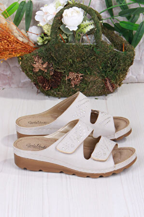 Fort 160161 Bej Rahat Esnek Anatomik Kadın Terlik