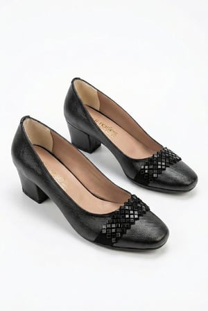 Fort 168697 Nur Taşlı Fiyonk Aksesuarlı Rahat 5 Cm Alçak Topuklu Kadın Ayakkabı