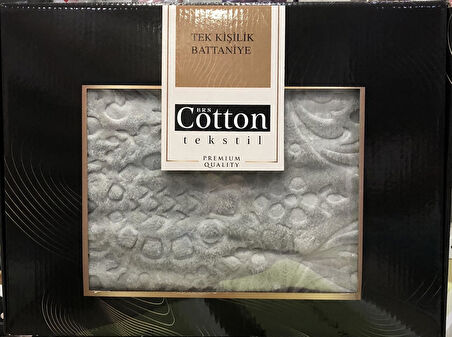 Cotton Premium Embos Kutulu Tek Kişilik Battaniye 160 X 220