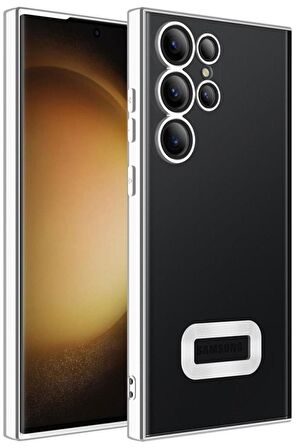 Galaxy S23 Ultra Kılıf Köşeleri Renkli Şeffaf Kamera Korumalı Silikon Luxury Kapak