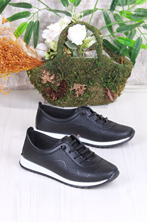 Fort 2035 Lara Comfort Baskı Detaylı Lastik Bağçıklı Kadın Ayakkabı