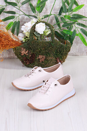 Fort 2035 Lara Comfort Baskı Detaylı Lastik Bağçıklı Kadın Ayakkabı