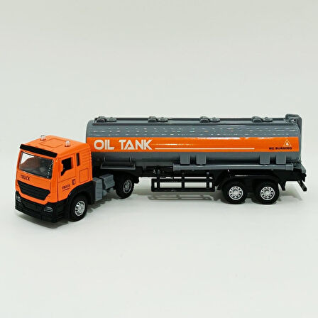 Oyuncak Metal Kasa Kapıları Açılan Çek Bırak Dorseli Model Çekici Tır Die-Cast 25 Cm Turuncu