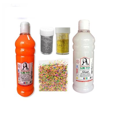Slime Yapma Seti Fosforlu Turuncu Renk Südor Hazır Slime Yapma Seti Renk Boya Sim Köpük Slime Paketi