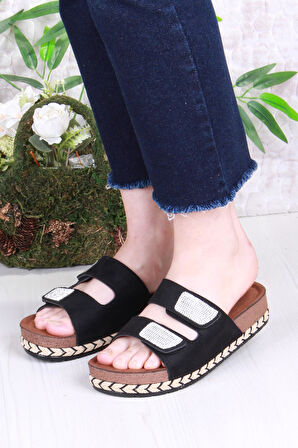 Fort Pienn 20064 Anatomik Rahat Taşlı Çift Bantlı Cırtlı Kadın Terlik